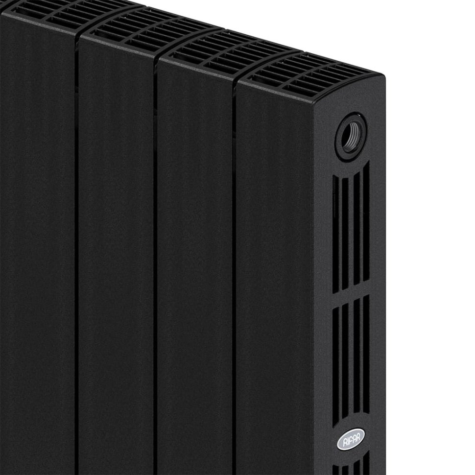 Биметаллический радиатор отопления Rifar Supremo 500 боковое подключение 12 секций антрацит