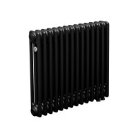 Стальной трубчатый радиатор Теплофорт ТР3057 ТВ 14 секций нижнее подключение 1/2 черный мат