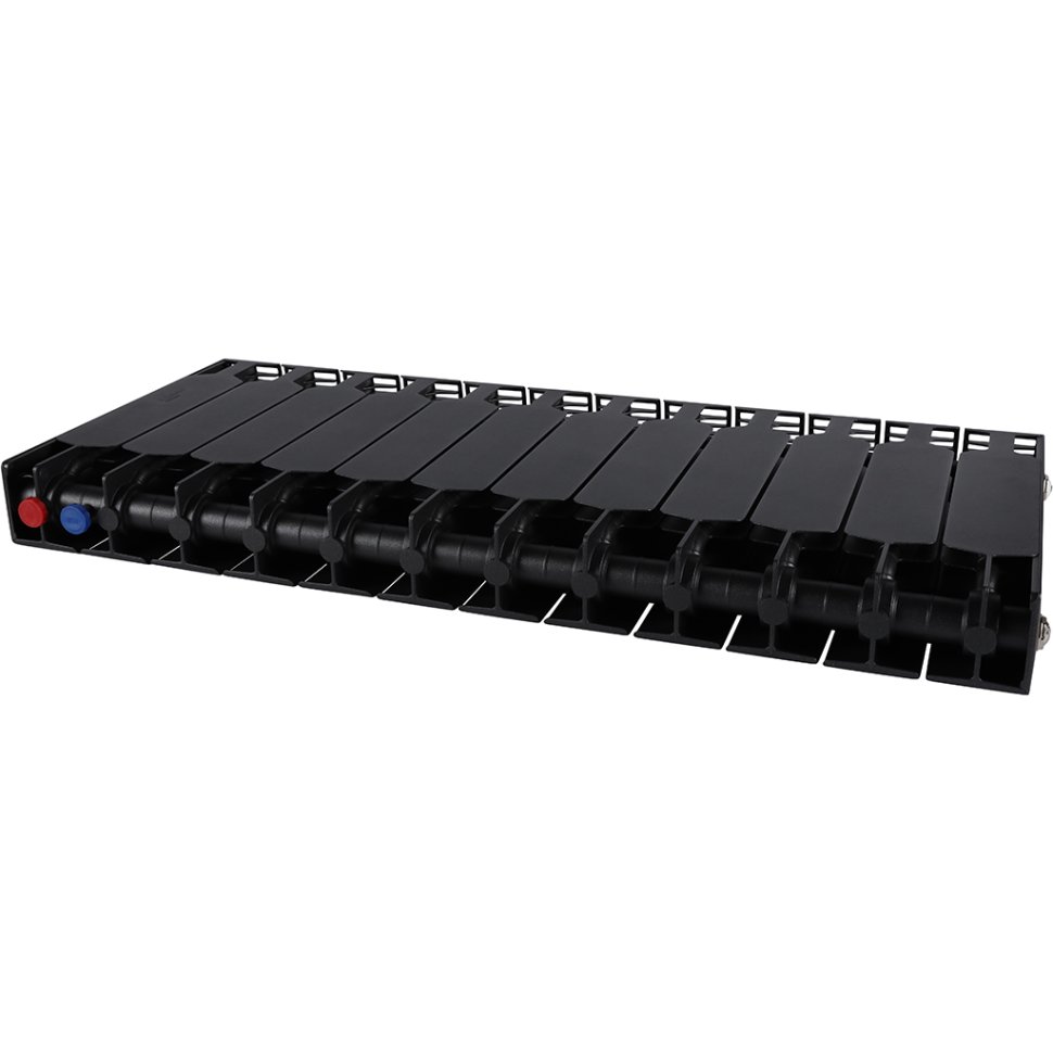 Биметаллический радиатор отопления Rifar Supremo Ventil SVR 350 12 секций нижнее правое подключение антрацит