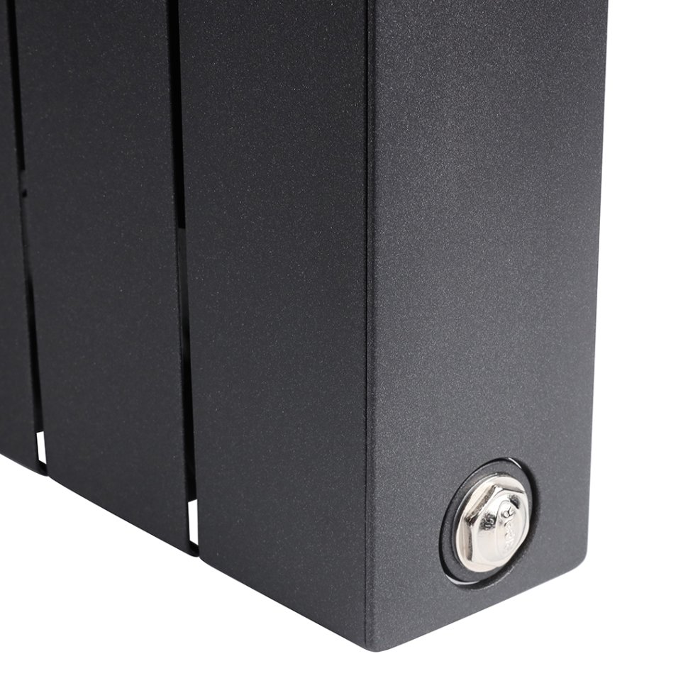 Биметаллический радиатор отопления Rifar Supremo Ventil SVR 500 8 секций нижнее правое подключение антрацит