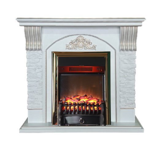 Каминокомплект Interflame Диксон с очагом Fobos FX M Brass