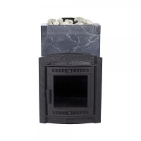 Печь банная PROMetall Атмосфера L в облицовке Талькохлорит+Корзина