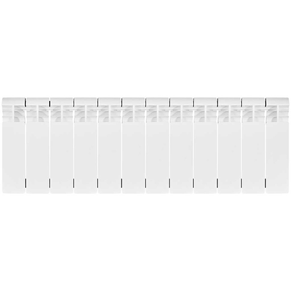 Биметаллический радиатор отопления Stout Vega 200 12 секций боковое подключение белый RAL 9016