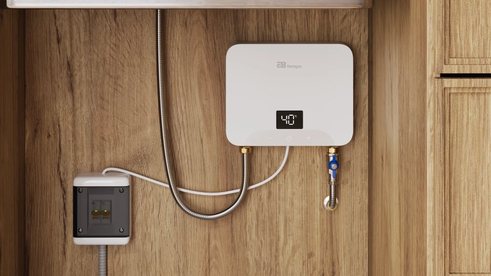 Проточный электрический водонагреватель E8 tempo KLE60 белый пластик