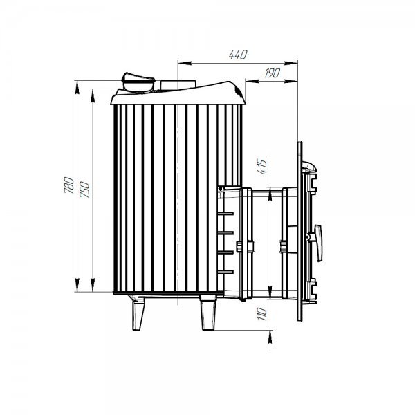 Печь банная PROMetall Атмосфера L в ламелях Пироксенит наборный рисунок