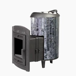 Печь банная PROMetall Атмосфера L в ламелях Пироксенит наборный рисунок