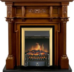 Каминокомплект Royal Flame Oxford с очагом Fobos FX Brass орех