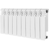 Биметаллический радиатор отопления Stout Vega 350 10 секций боковое подключение белый RAL 9016
