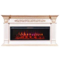 Каминокомплект Interflame Елизавета бежевый с золотой патиной с очагом FreeSpace 50 LED FX QZ