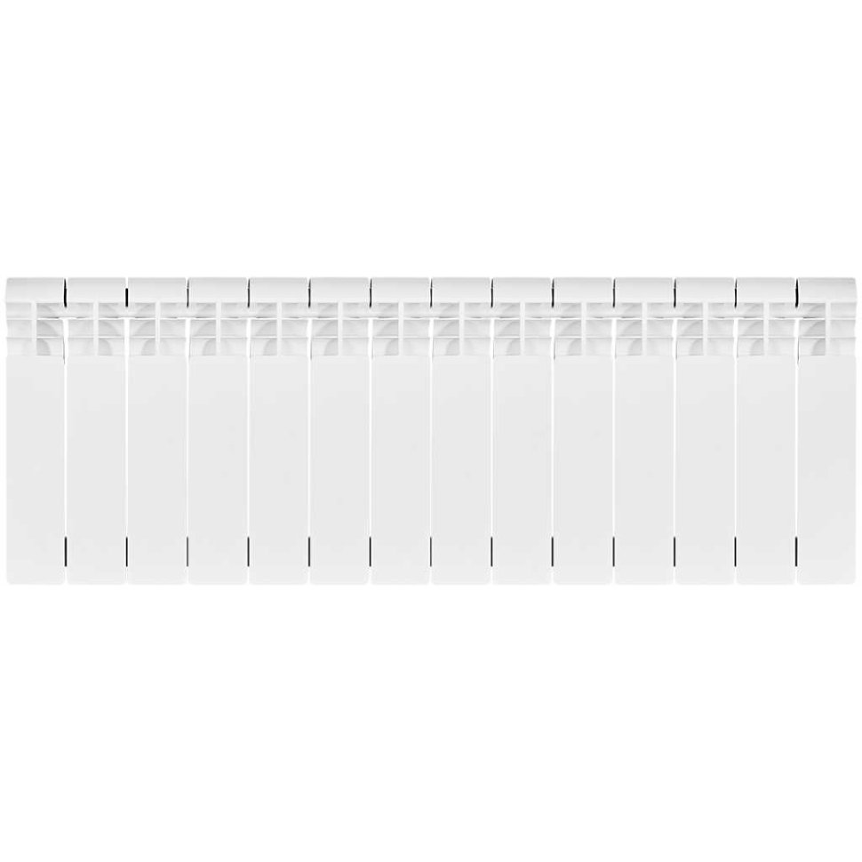 Биметаллический радиатор отопления Stout Vega 350 14 секций боковое подключение белый RAL 9016