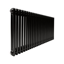 Стальной трубчатый радиатор Теплофорт ТР2057 24 секции боковое подключение 3/4 черный мат