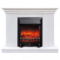 Каминокомплект Хорошие Камины Марс с очагом RealFlame Fobos Lux Black белое дерево