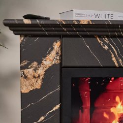 Каминокомплект Хорошие Камины Марс XL с очагом Феникс мрамор черный