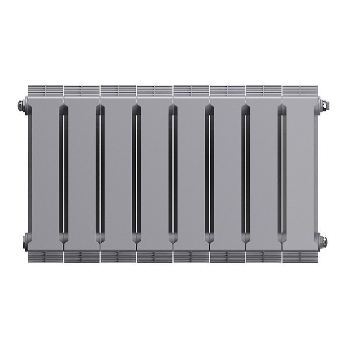 Биметаллический радиатор отопления Royal Thermo PianoForte 300 серебристый 8 секций