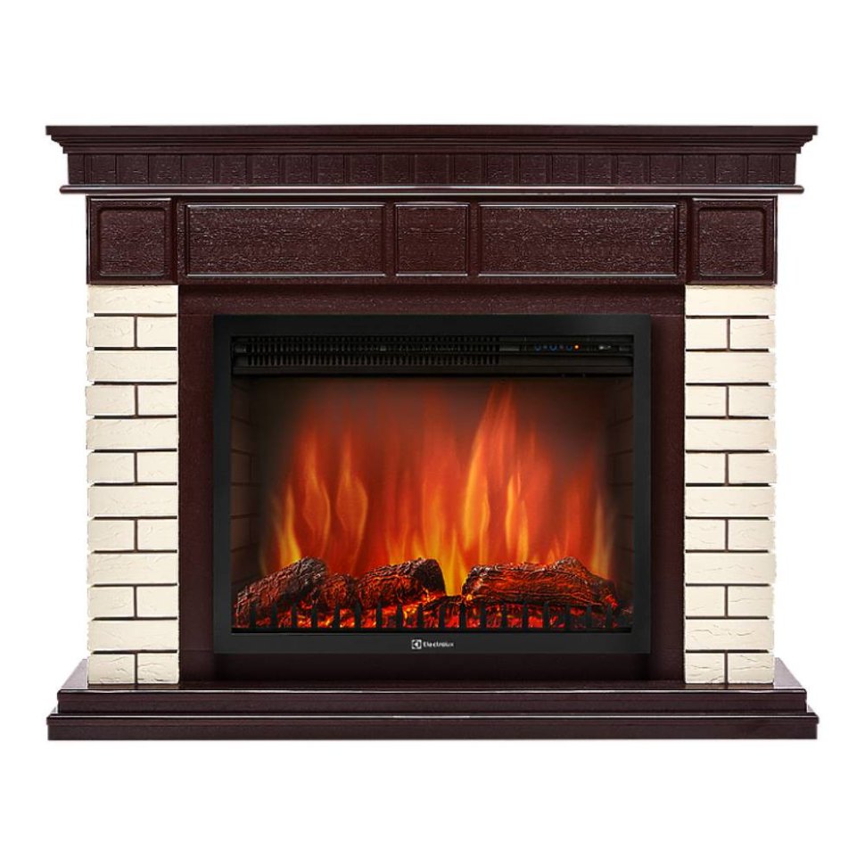 Каминокомплект Firelight Bricks 30 с очагом Electrolux EFP/P-3020LS N камень бежевый/шпон темный дуб