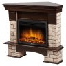 Каминокомплект Firelight Forte Wood 25U (угловой) с очагом Electrolux EFP/P-2520LS камень коричневый/шпон темный дуб