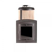 Печь банная PROMetall Атмосфера XL в ламелях Окаменевшее дерево наборный рисунок
