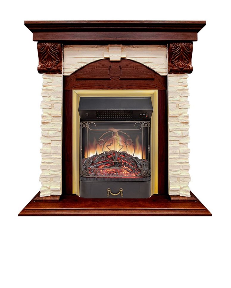 Каминокомплект Royal Flame Dublin (Разборный) с очагом Majestic FX M Brass орех каньон/сланец