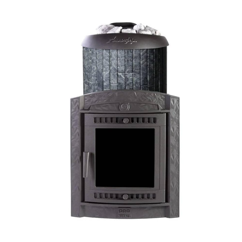 Печь банная PROMetall Атмосфера XL в ламелях Талькохлорит наборный рисунок