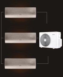 Мульти сплит-система на 3 комнаты 25+25+25 м2 AURUS ADI/in-09HN8/GOLD*3/ADMI/out-24H3N8 D Series