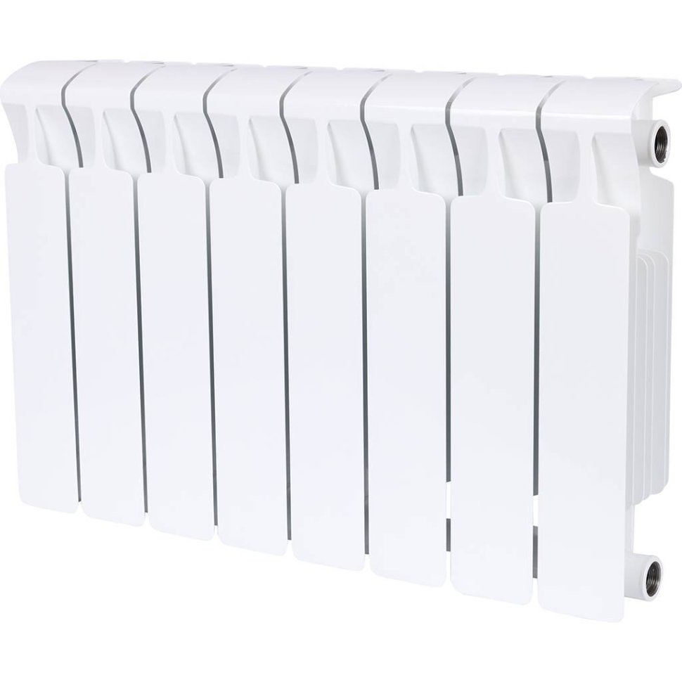 Биметаллический радиатор отопления Rifar Monolit 350 боковое подключение 8 секций белый RAL 9016