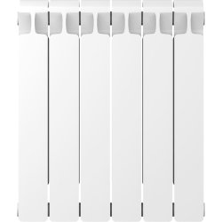 Биметаллический радиатор отопления Rifar Monolit 500 боковое подключение 6 секций белый RAL 9016