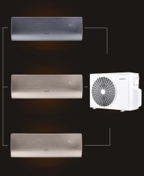 Мульти сплит-система на 3 комнаты 25+25+25 м2 AURUS ADI/in-09HN8/BLACK+ADI/in-09HN8/GOLD*2/ADMI/out-24H3N8 D Series