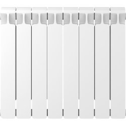 Биметаллический радиатор отопления Rifar Monolit 500 боковое подключение 8 секций белый RAL 9016