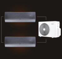 Мульти сплит-система на 2 комнаты 35+35 м2 AURUS ADI/in-12HN8/BLACK*2/ADMI/out-24H3N8 D Series