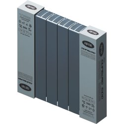 Биметаллический радиатор отопления Rifar Supremo 500 боковое подключение 6 секций титан